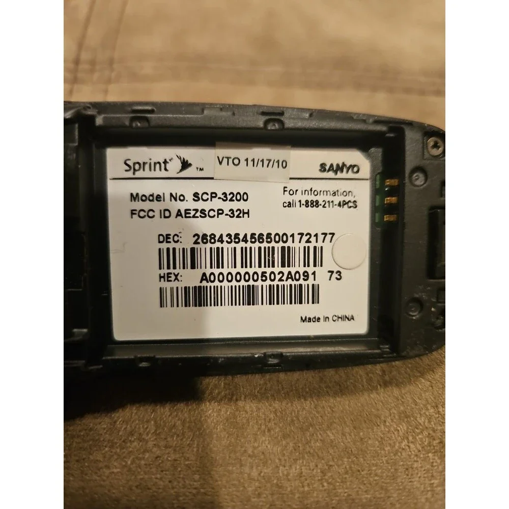 Sanyo SCP-3200 Sprint Vision Cell Phone Vintage Flip Phone Black Rare
